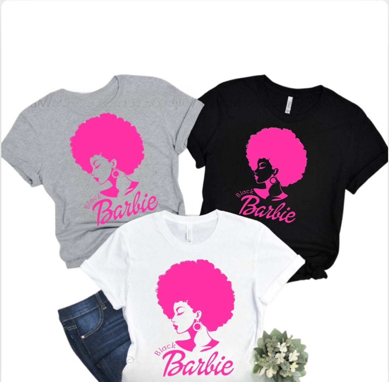 Black barbie afro t shirt deals