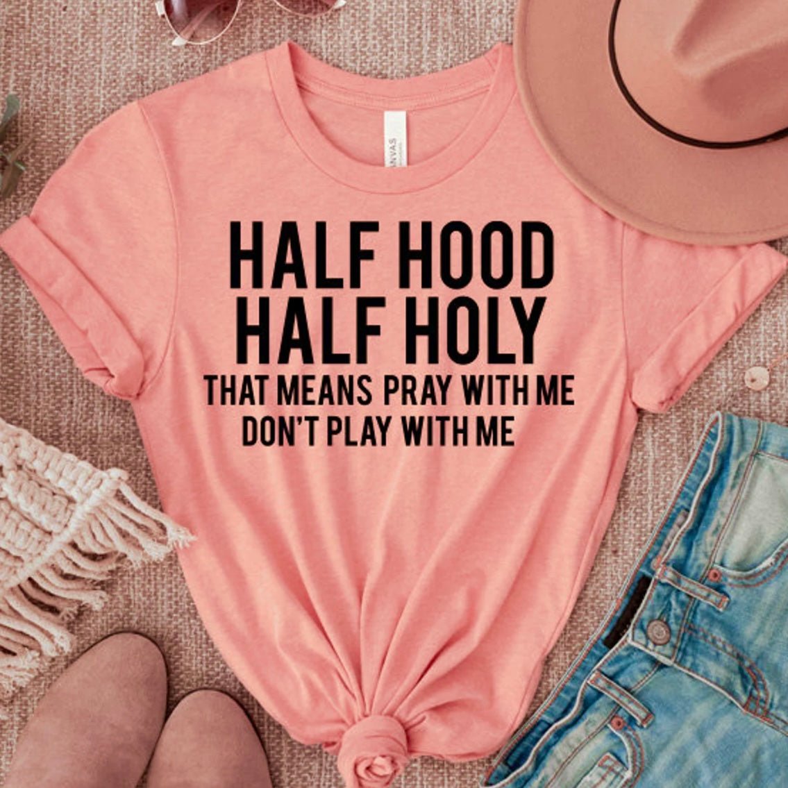 Half Hood Half Holy T-Shirt - Shimmer Me