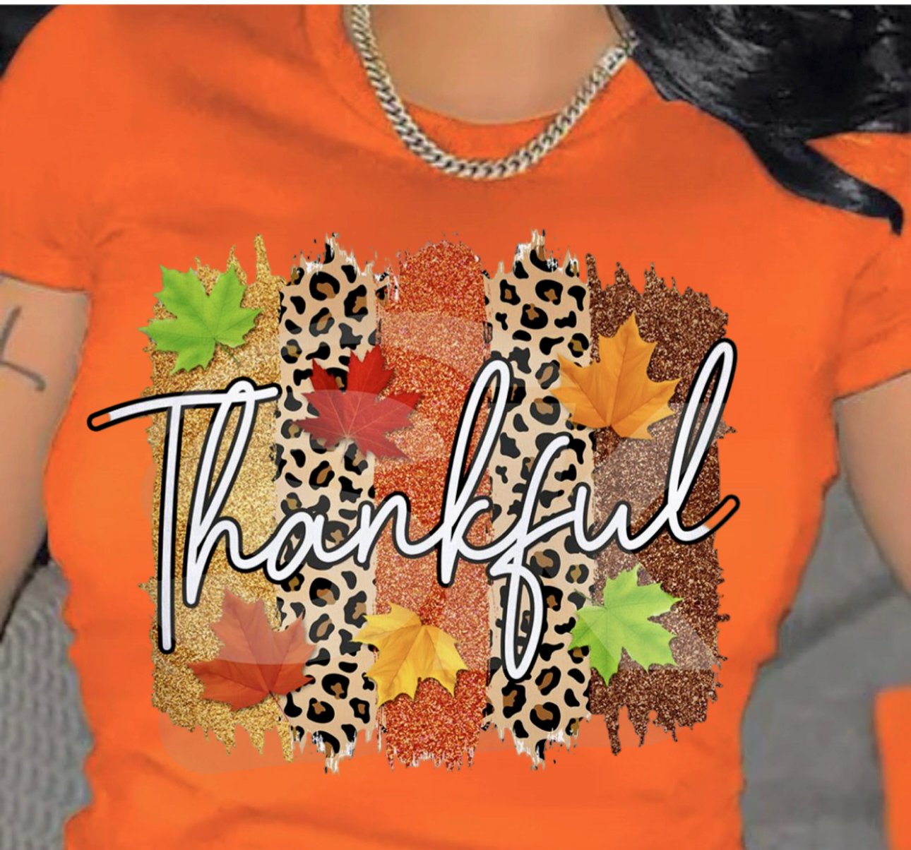 Cheetah print thankful t-shirt 