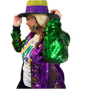 Sequin Mardi Gras Bomber Jacket