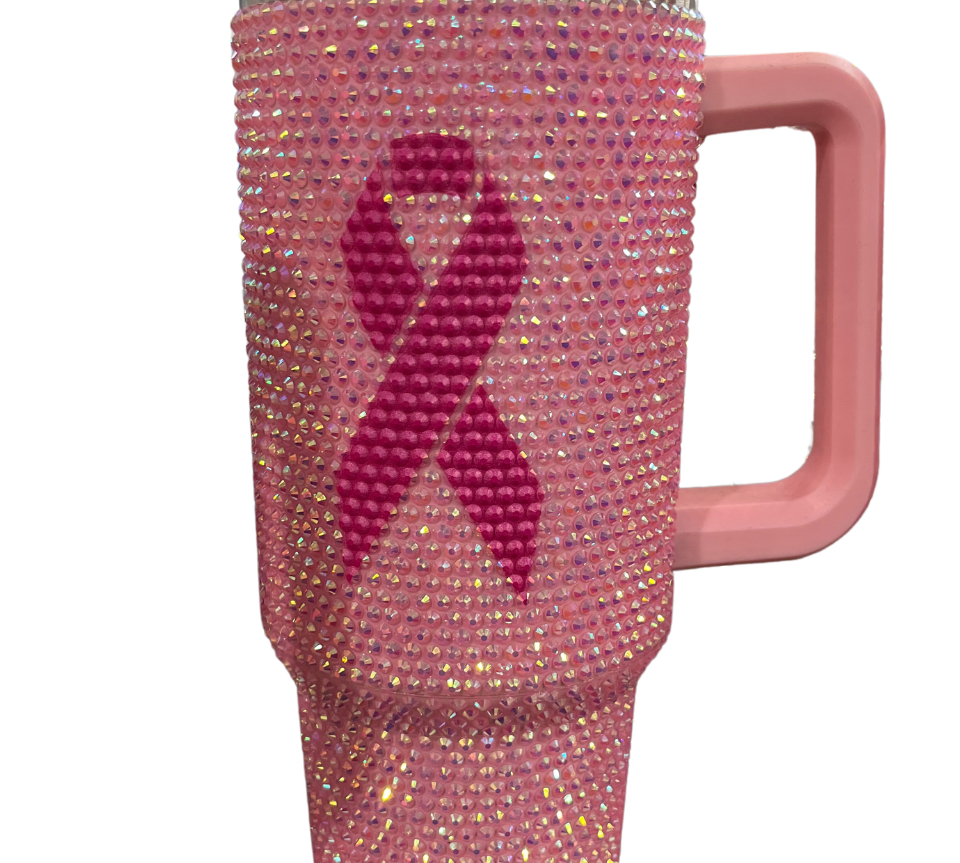 Breast Cancer Bling Tumbler