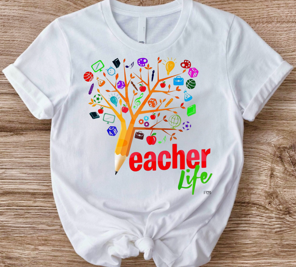 Teacher Life Pencil Tree T-Shirt