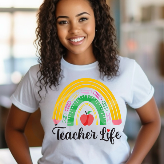 Rainbow Teacher Life T-Shirt