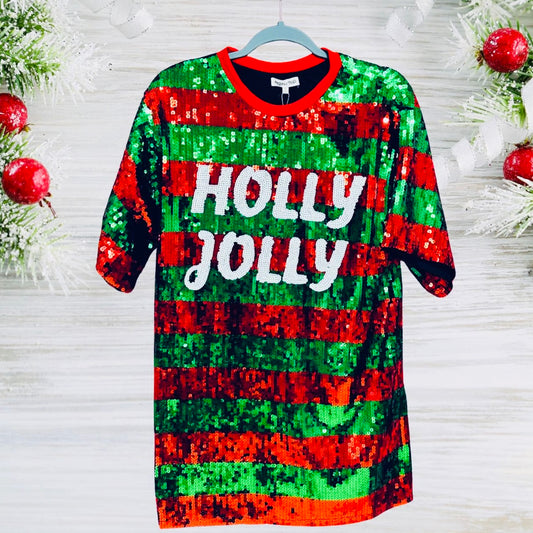 Holly Jolly Sequins Top Christmas