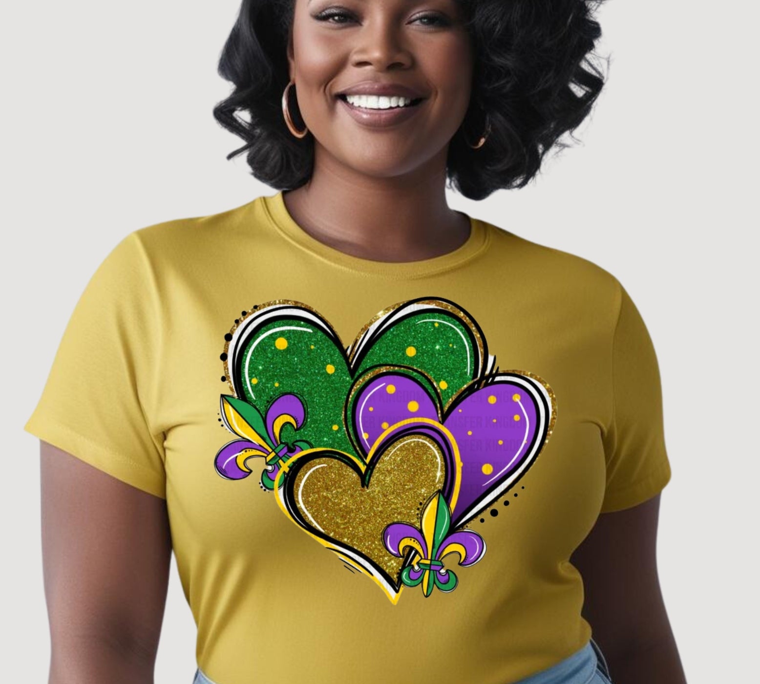 Hearts Mardi Gras Top