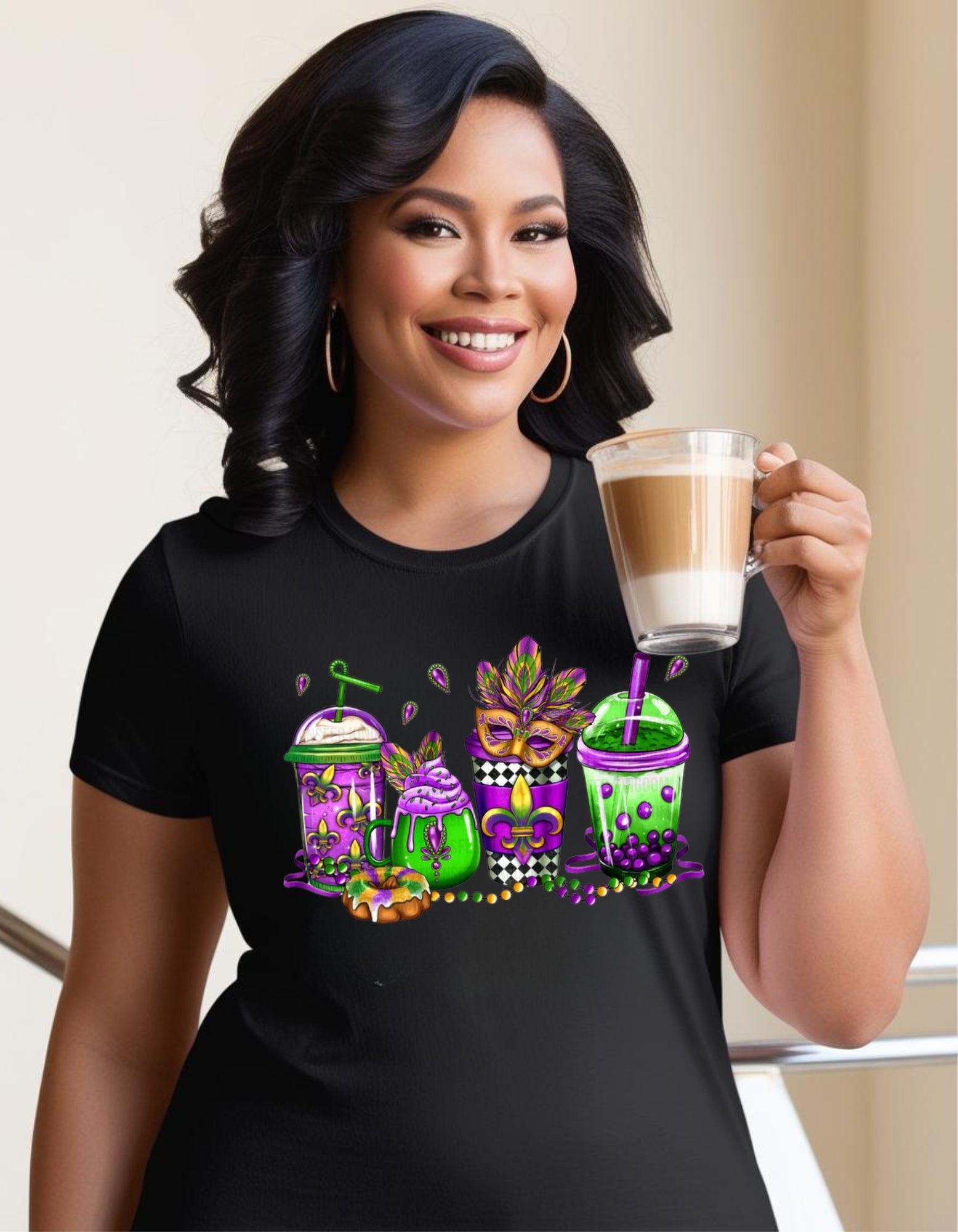 Latte' Mardi Gras Top