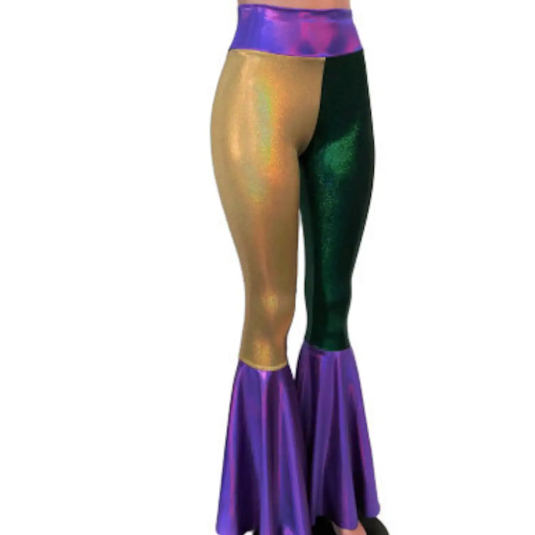 Mardi Gras Metallic Bell Bottom Pants