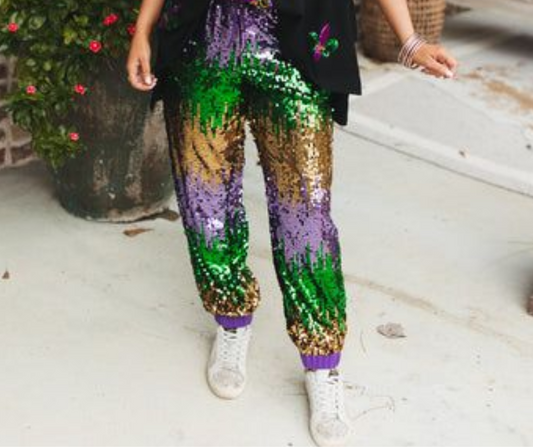 Mardi Gras Sequin Joggers