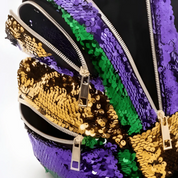 Mardi Gras Sequin Backpack Purple Green & Gold