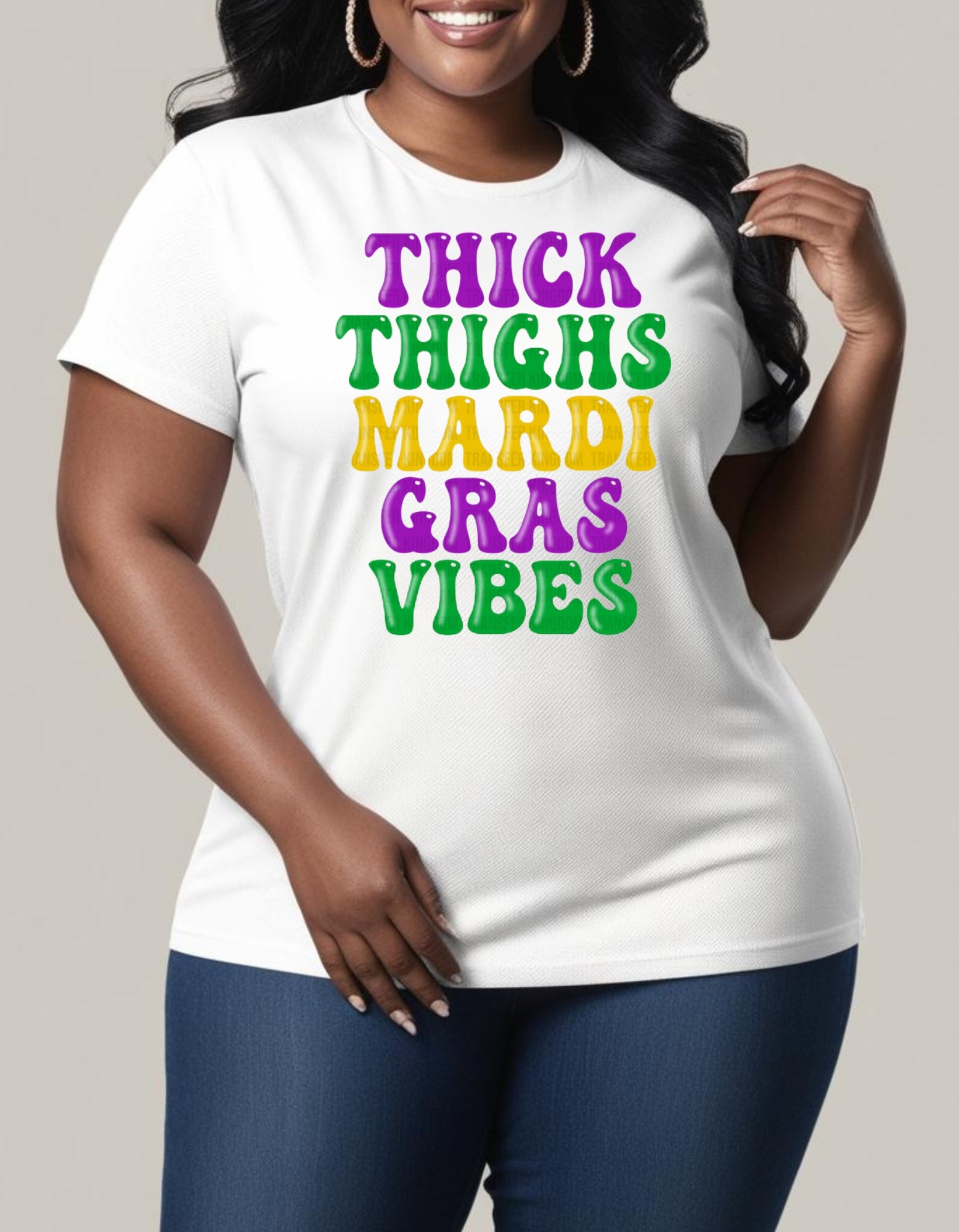 Thick Thighs Mardi Gras Vibes