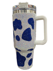 Cow Print Bling Tumbler