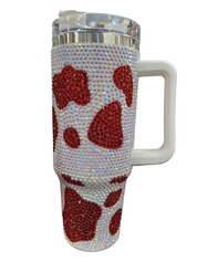 Cow Print Bling Tumbler