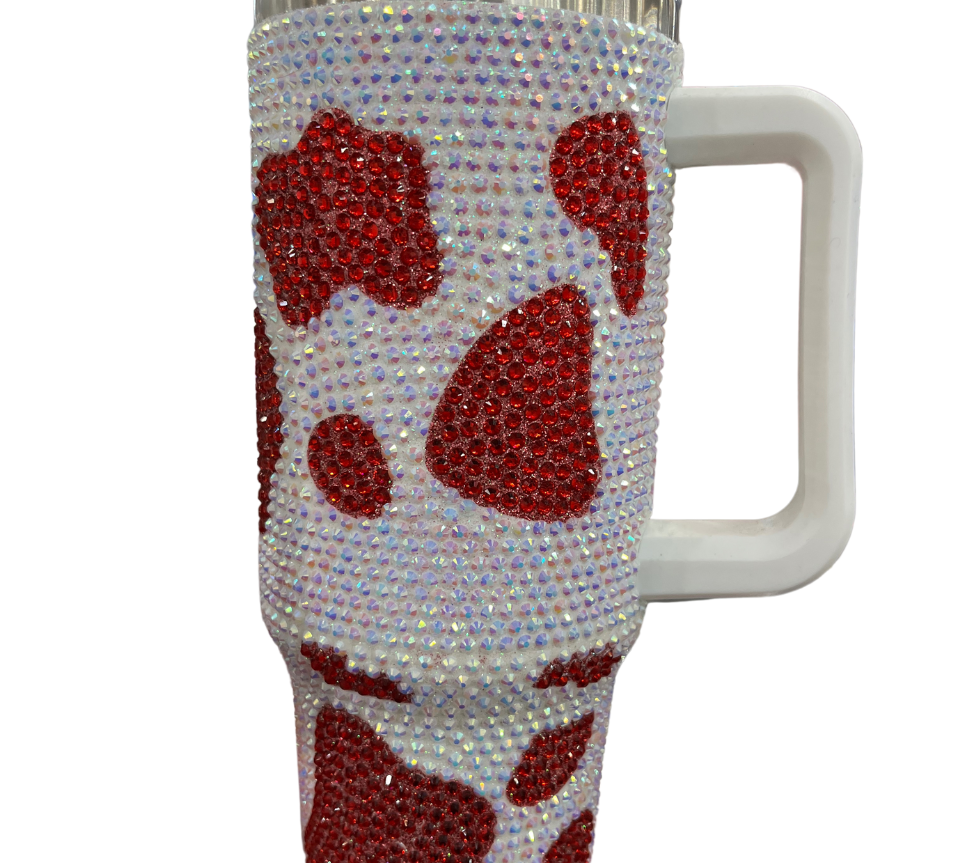 Cow Print Bling Tumbler