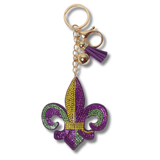 Mardi Gras Fleur De Lis Keychain