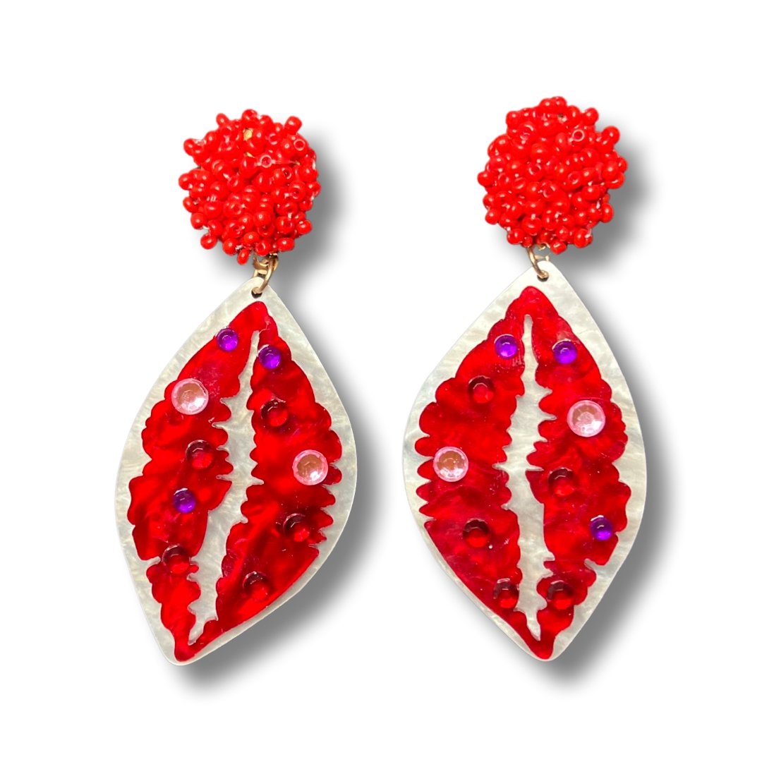 Acrylic lips valentines earrings - Shimmer Me