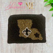 Beaded New Orleans Saints Coin Pouch Collection - Shimmer Me