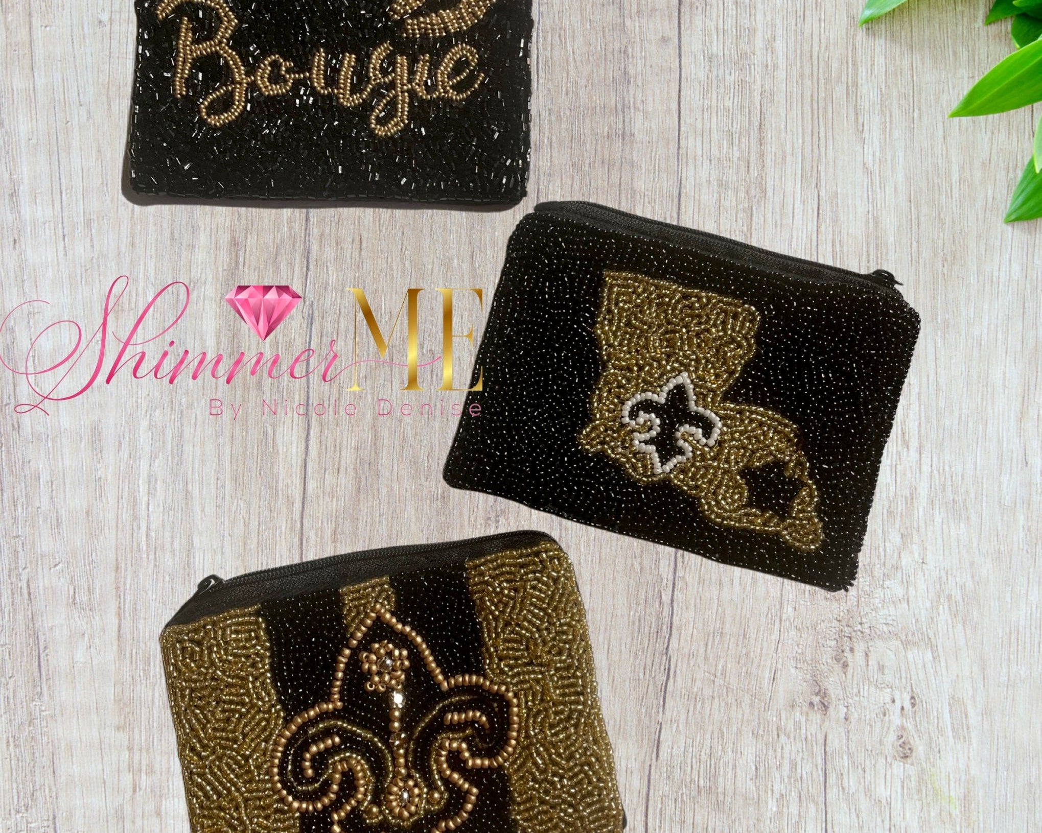 Beaded New Orleans Saints Coin Pouch Collection - Shimmer Me