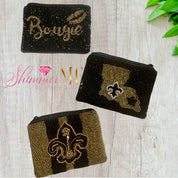 Beaded New Orleans Saints Coin Pouch Collection - Shimmer Me