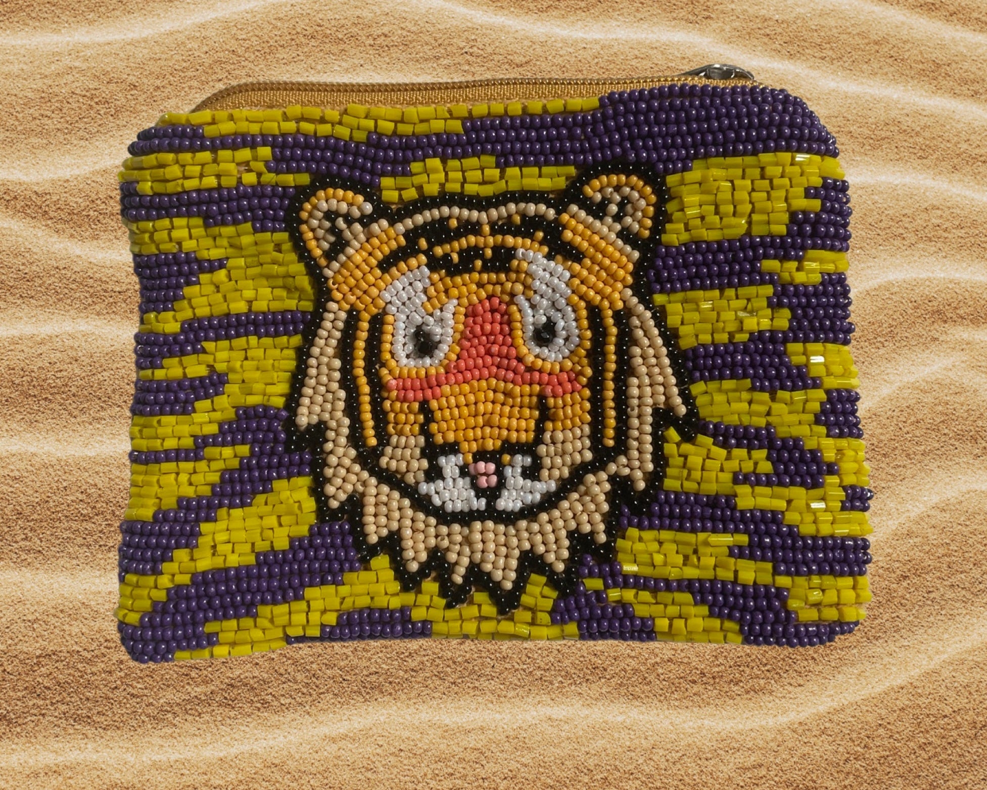 Beaded Tiger Coin Pouch - Shimmer Me