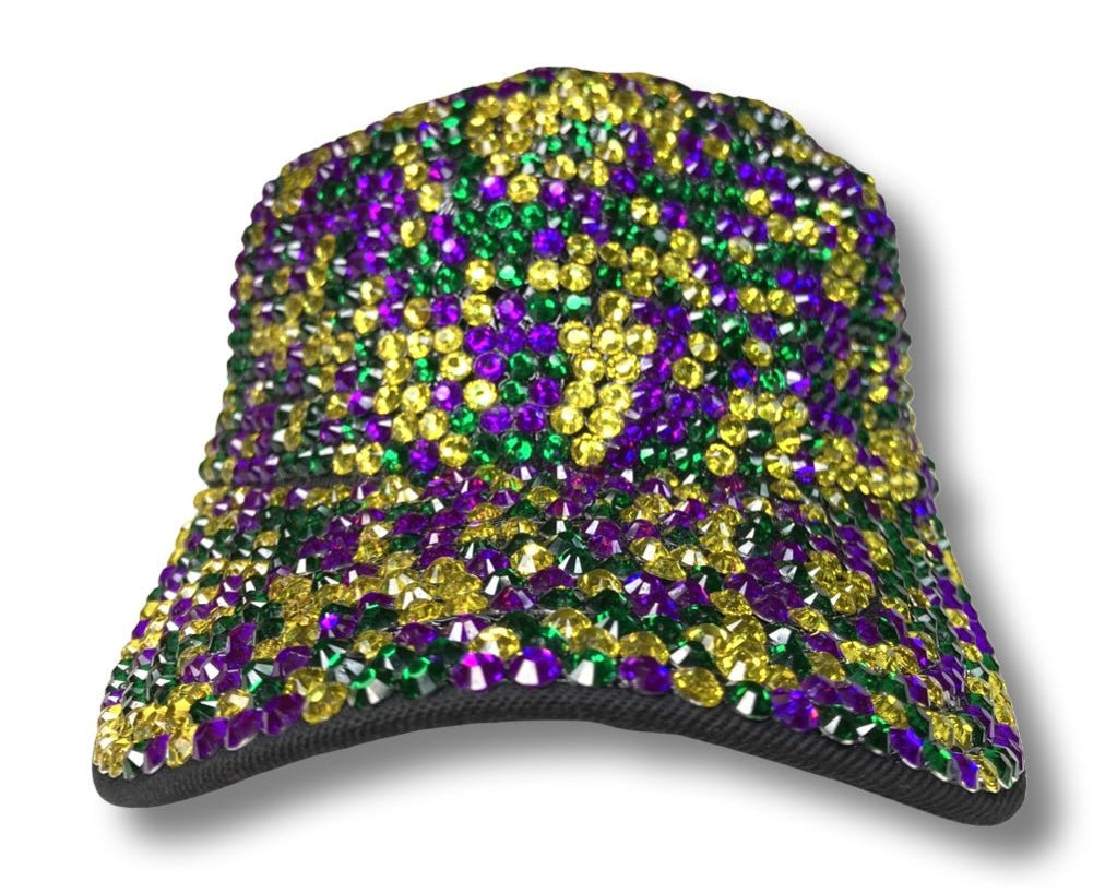 Bedazzled Mardi Gras Baseball Hat - Shimmer Me