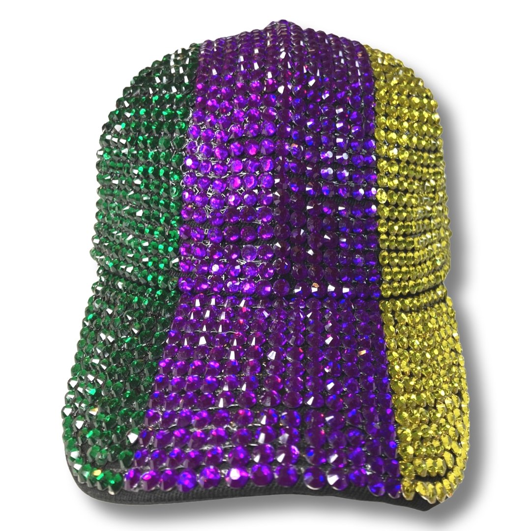 Bedazzled Mardi Gras Baseball Hat - Shimmer Me