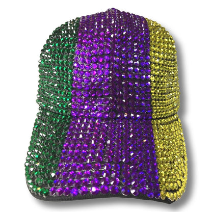 Bedazzled Mardi Gras Baseball Hat - Shimmer Me