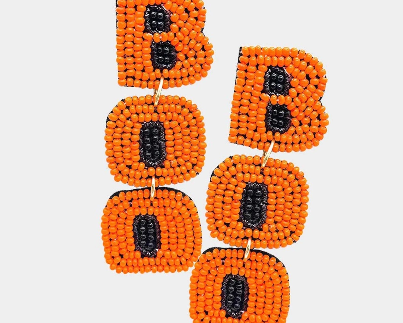 Boo Beaded Halloween Earrings - Shimmer Me