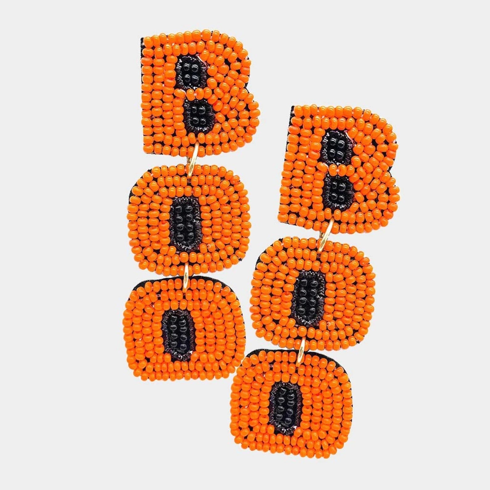 Boo Beaded Halloween Earrings - Shimmer Me