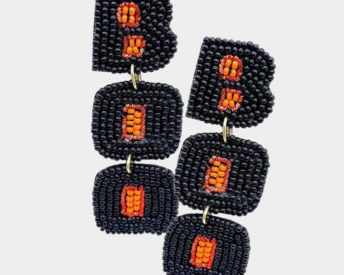 Boo Beaded Halloween Earrings - Shimmer Me