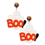 Boo Ghost Acrylic Halloween Earrings - Shimmer Me