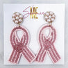 Breast Cancer Pink Ribbon Earrings - Shimmer Me