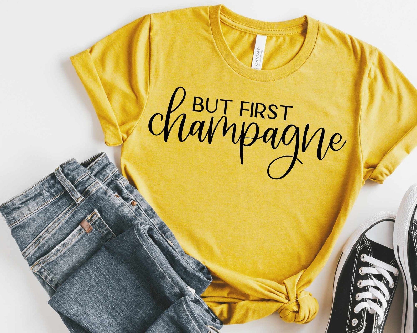 But First Champagne New Year T-Shirt - Shimmer Me