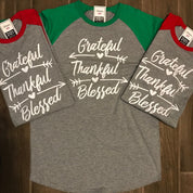 Grateful Thankful Blessed Christmas T-Shirts - Shimmer Me