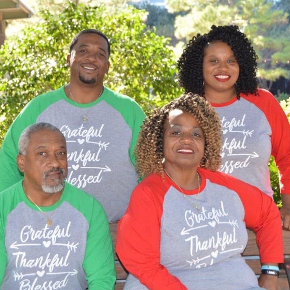 Grateful Thankful Blessed Christmas T-Shirts - Shimmer Me