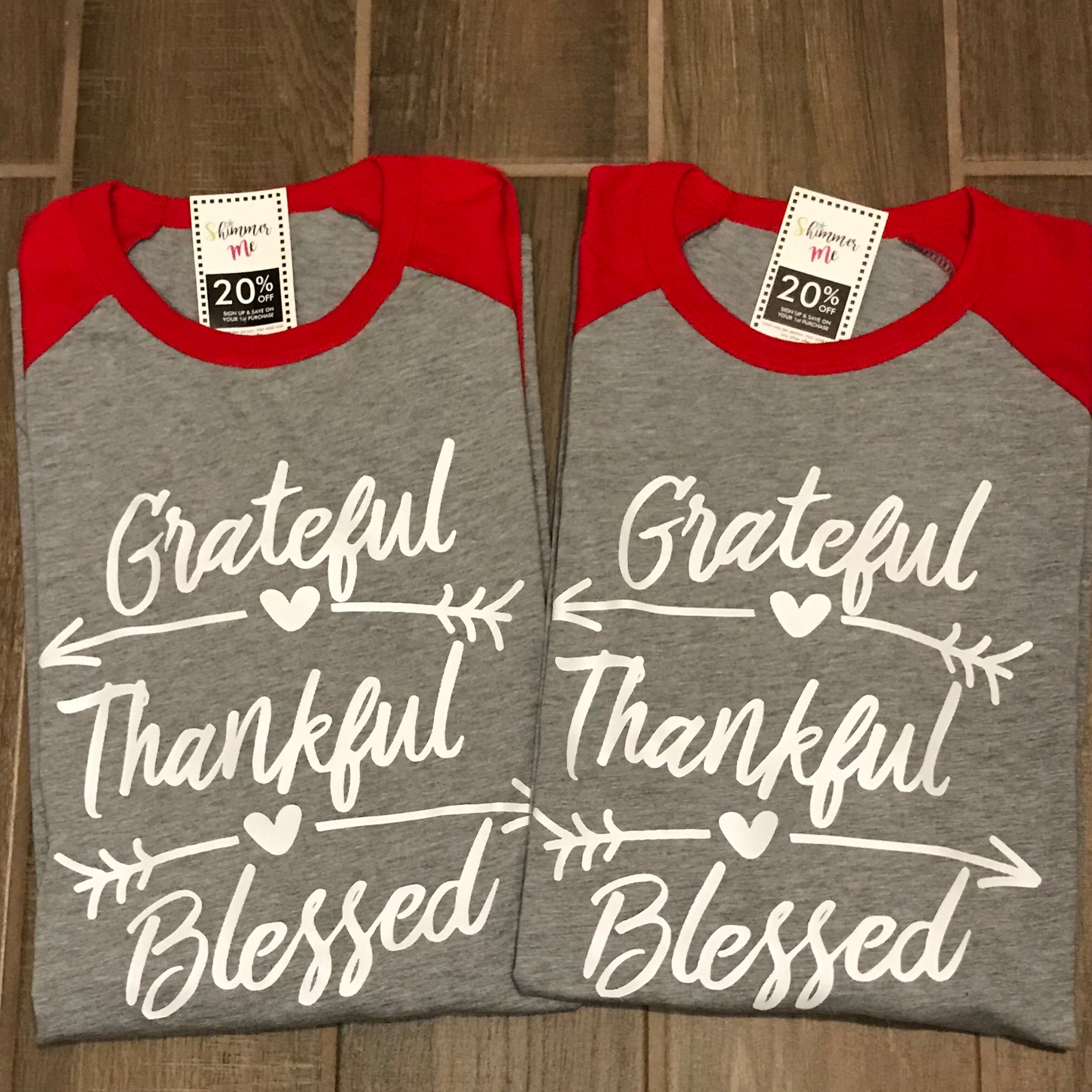 Grateful Thankful Blessed Christmas T-Shirts - Shimmer Me