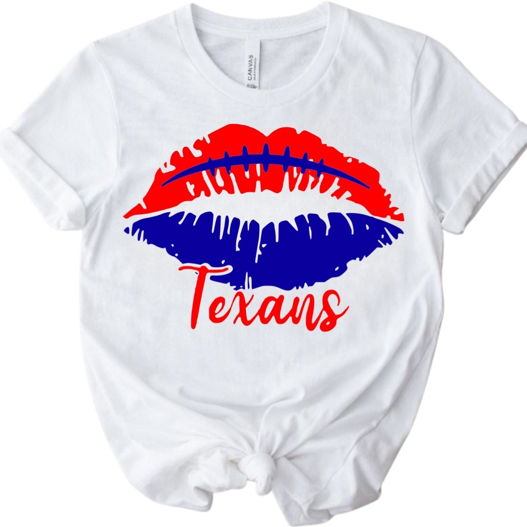 Houston Texans Lips T-Shirt - Shimmer Me
