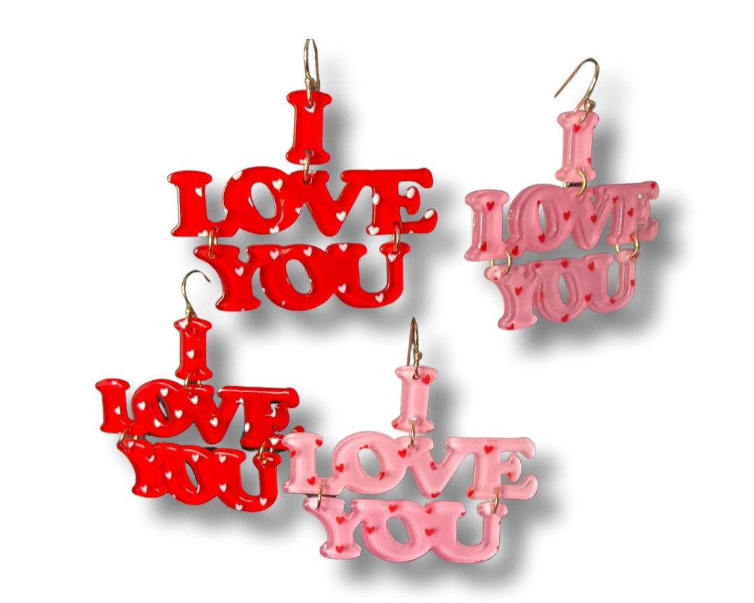 I Love You Earrings - Shimmer Me