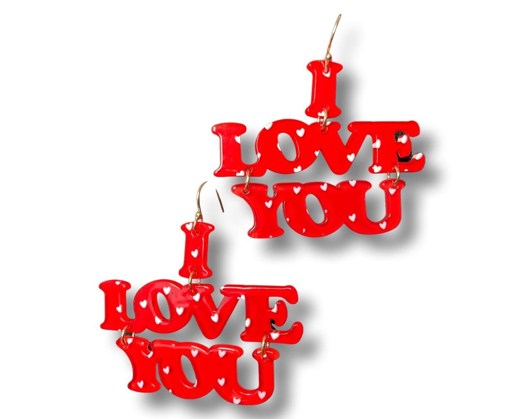 I Love You Earrings - Shimmer Me