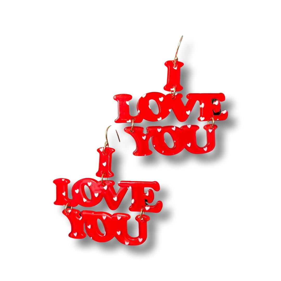 I Love You Earrings - Shimmer Me