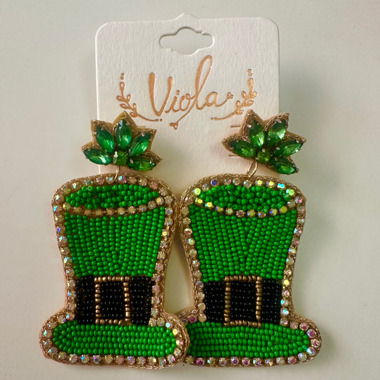 St. Patrick Day Top Hat Earrings