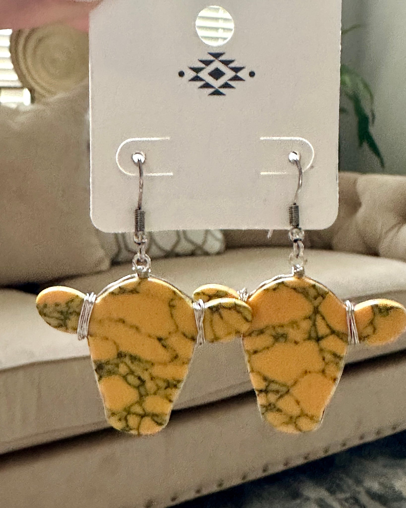 Cow Marble  Earrings