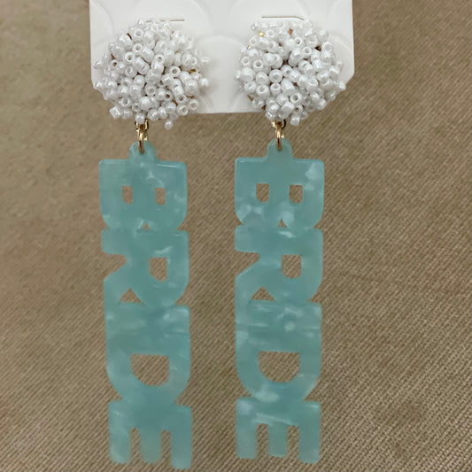 Teal Bride Earrings