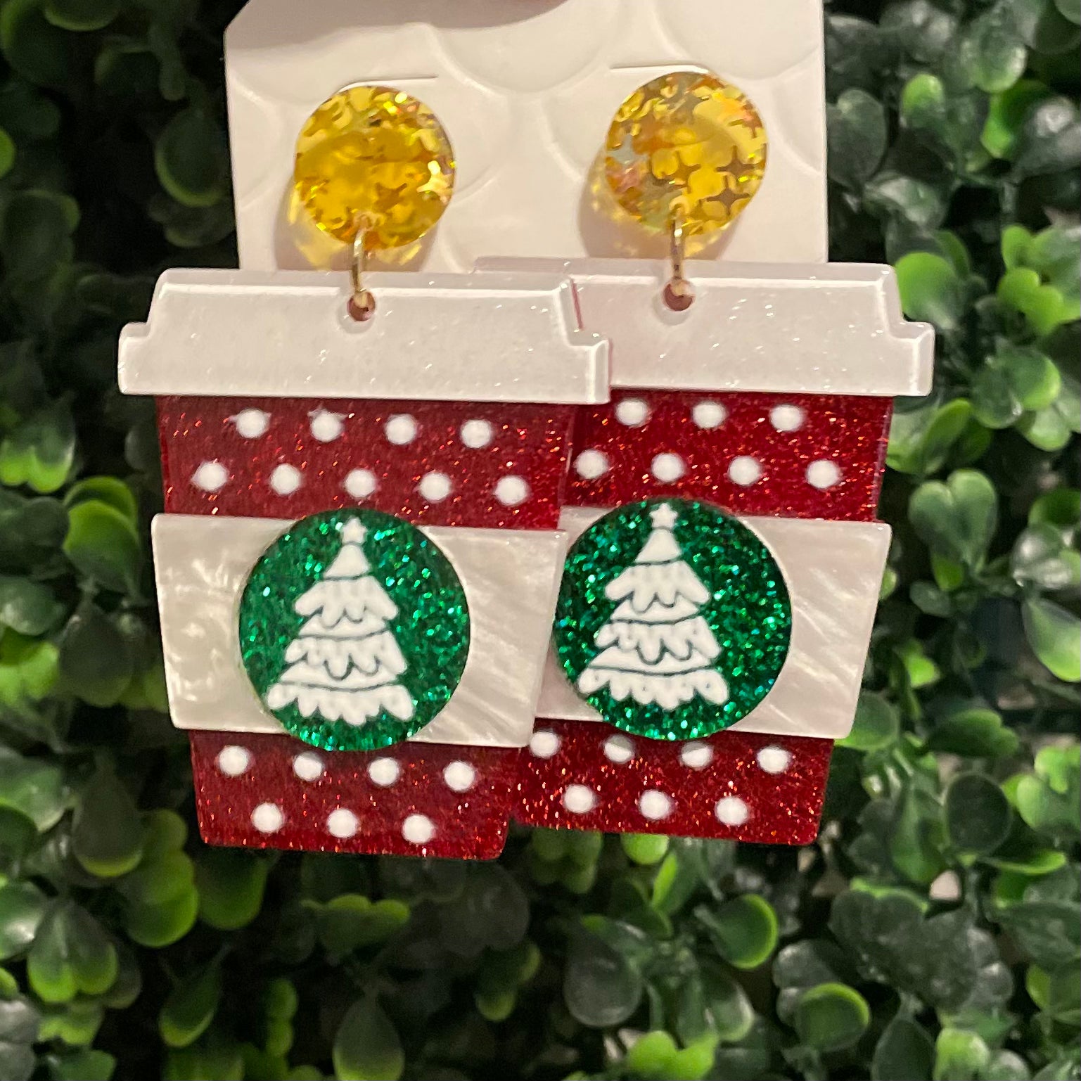 Latte Christmas earrings