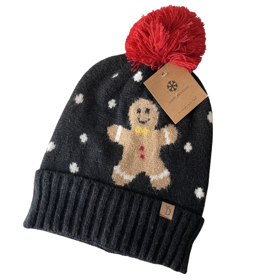 Knit Christmas Beanie Gingerbread - Shimmer Me