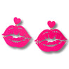 Lip Heart Dangle Stud Earrings - Shimmer Me