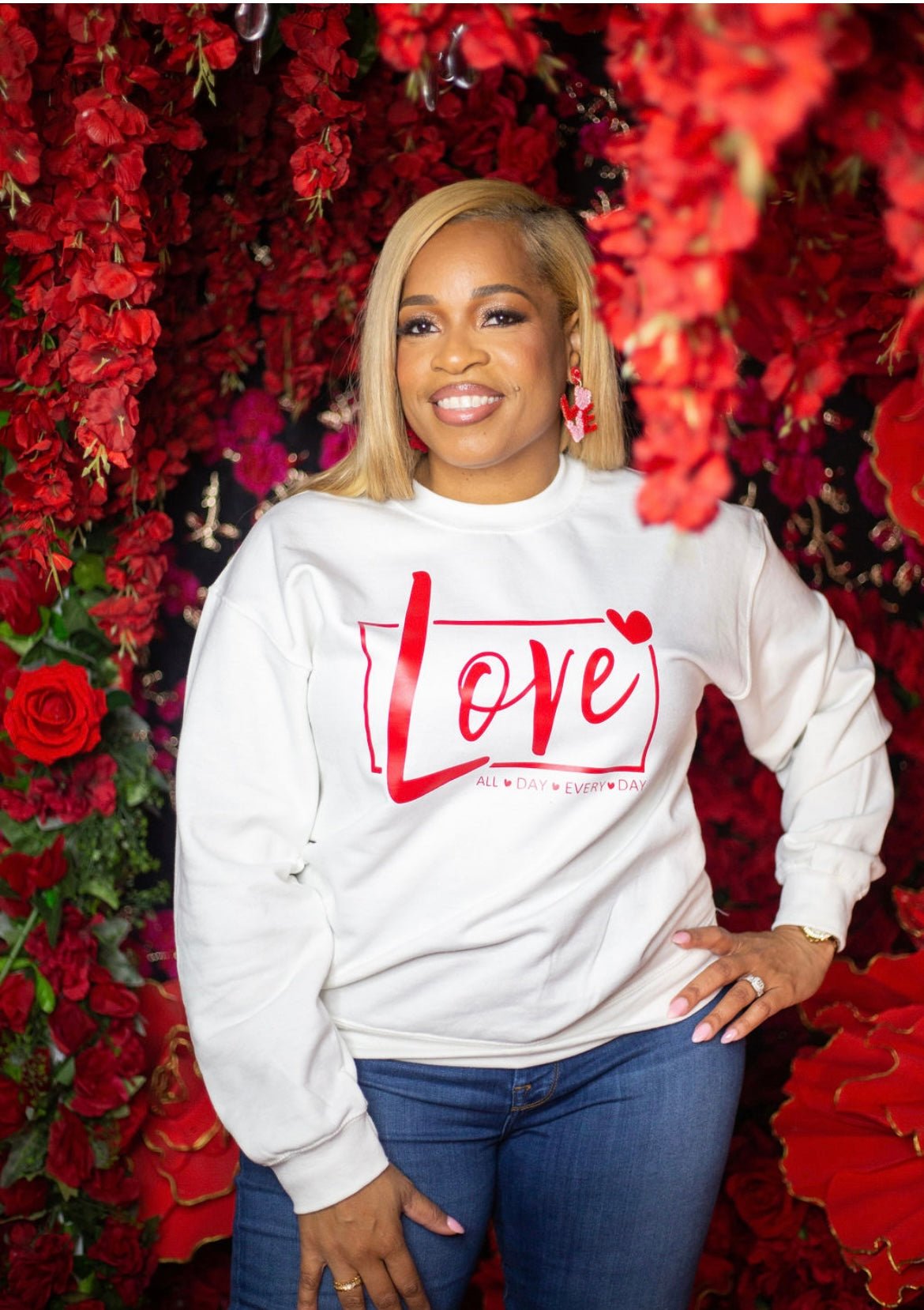 Love All Day Every Day Valentine Sweatshirt - Shimmer Me