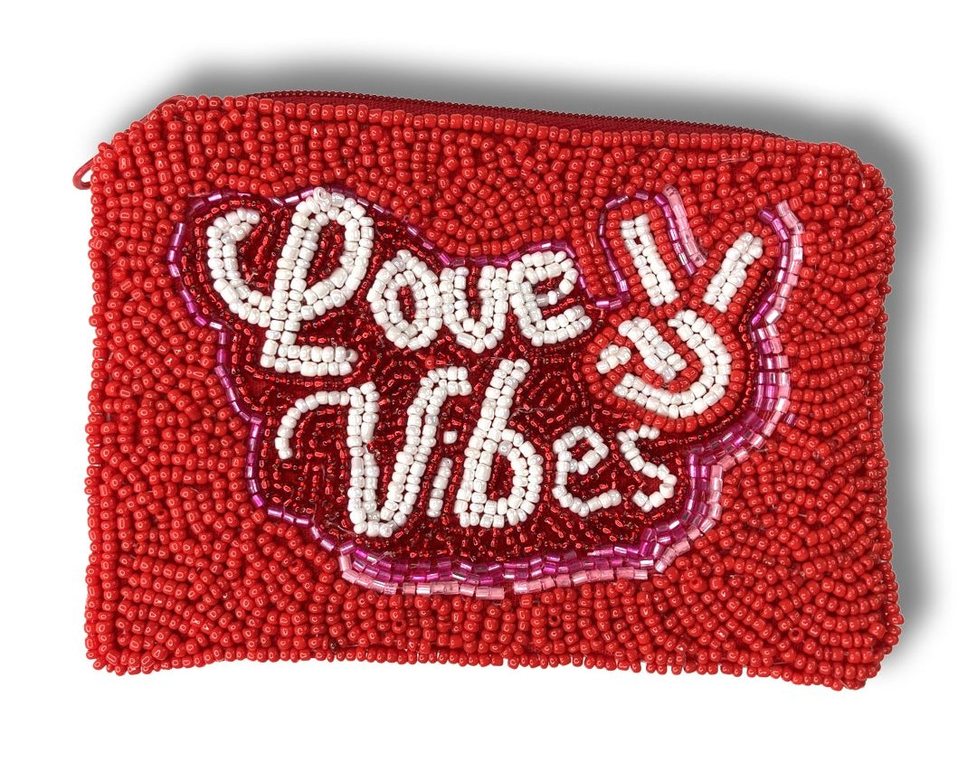 Love Vibes Valentines mini coin pouch - Shimmer Me