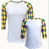 Mardi Gras Harlequin Diamond Raglan Style T-Shirt - Shimmer Me