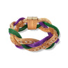 Mardi Gras Magnetic Spiral Braided Bracelet - Shimmer Me