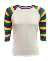 Mardi Gras Multi Color Raglan Style T-Shirt - Shimmer Me